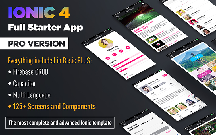 Ionic 4 Full Starter App - PRO version